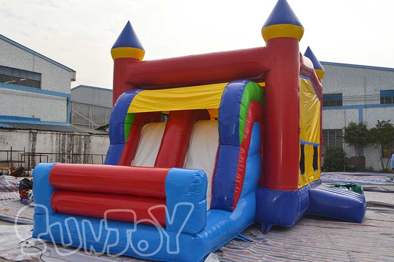double lane slide bouncy castle combo