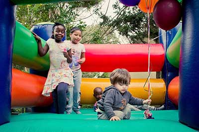 kids in the bounce house