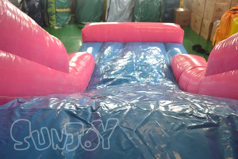 long inflatable slide with bumper wall