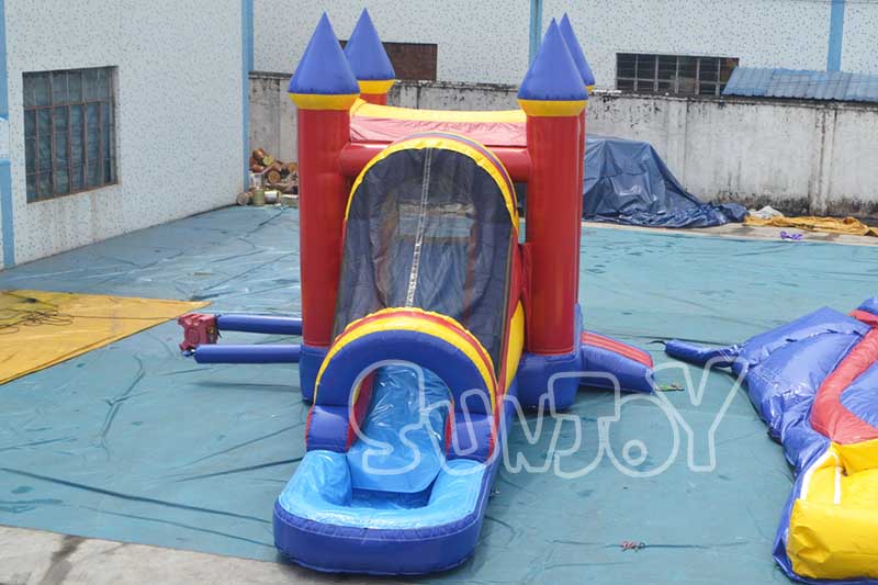 bouncy castle with water slide combo