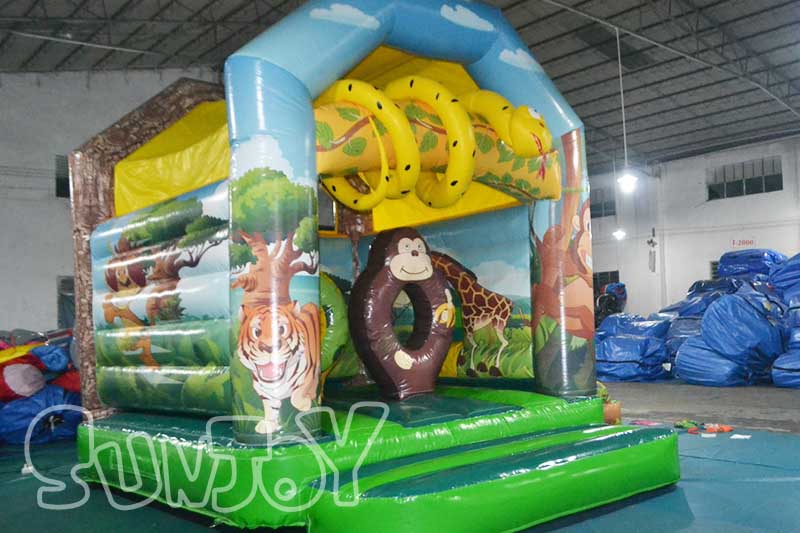 animal bouncy house slide combo
