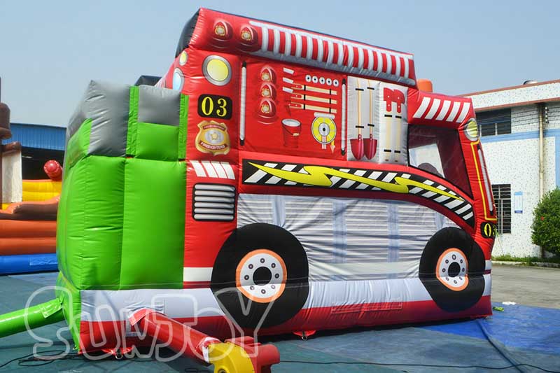inflatable fire car left side
