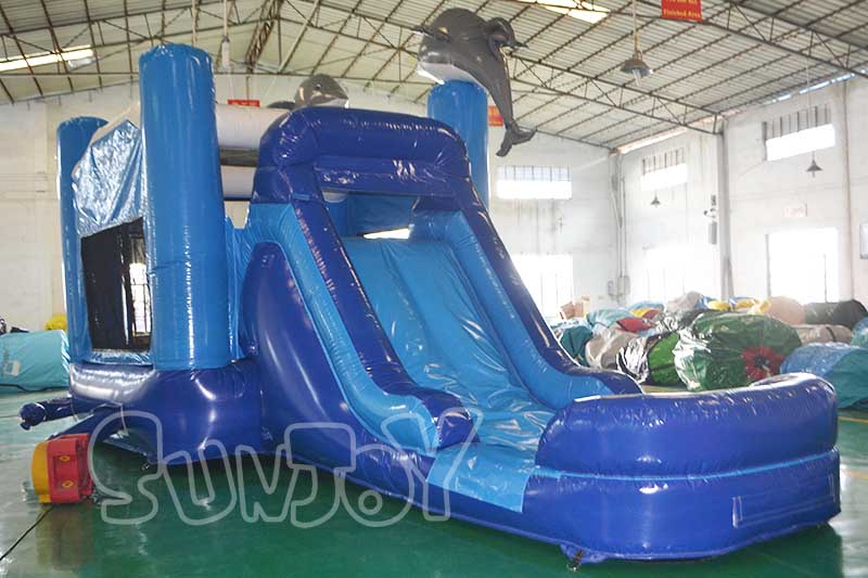 dolphin jumping castle water slide combo