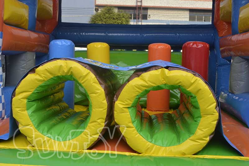 two inflatable tunnels