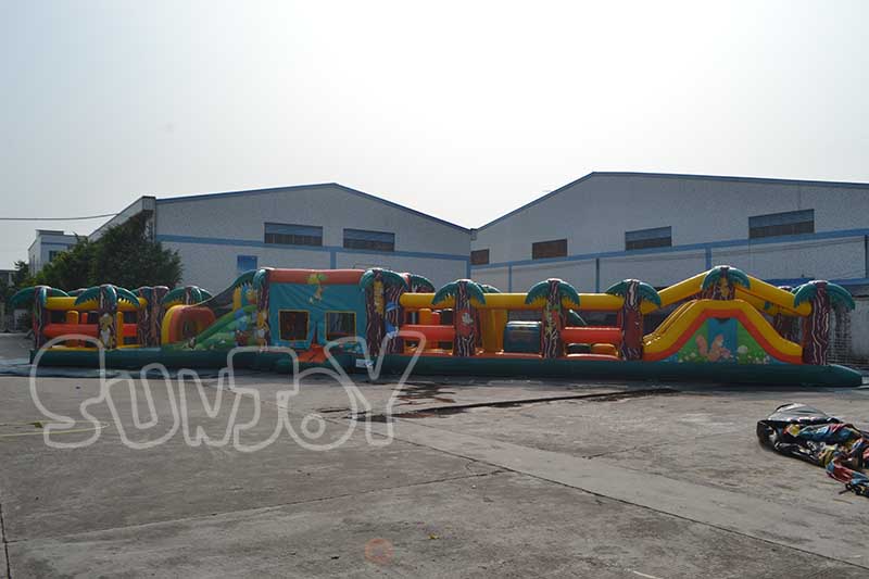 long jungle inflatable obstacle course