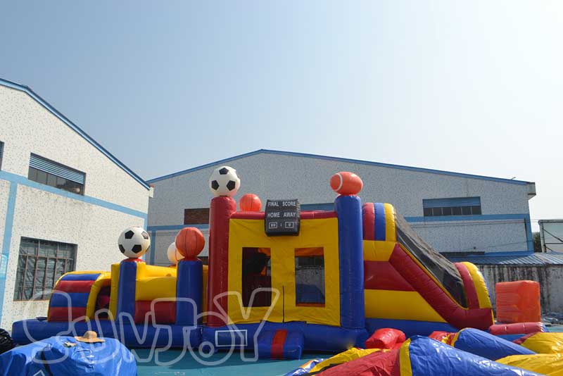 obstacle course and jump house combo
