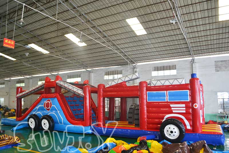 fire truck inflatable playground