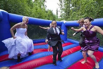 bouncing at the wedding