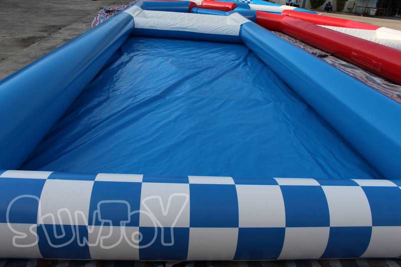 blue race track for zorb ball