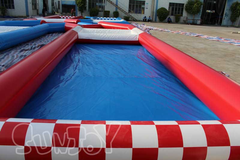 red race track for zorb ball