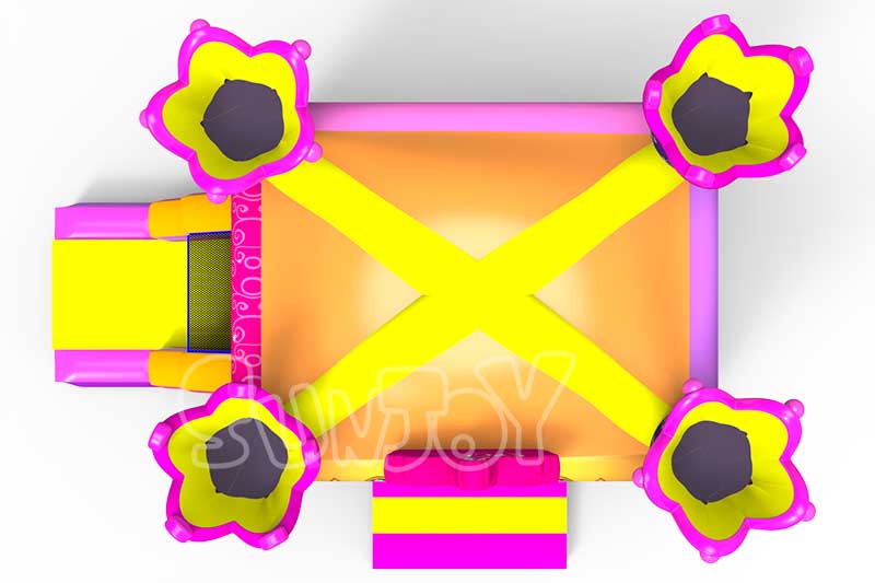 top view of princess inflatable combo