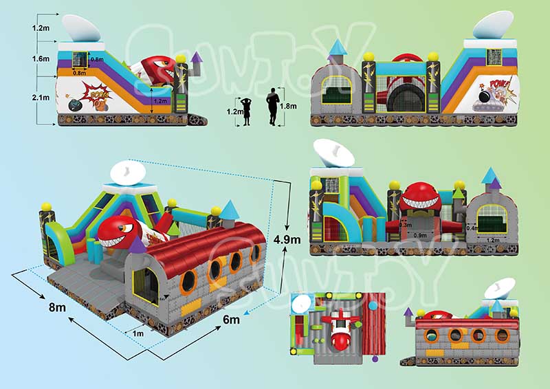 fly bomb inflatable playground design drawing