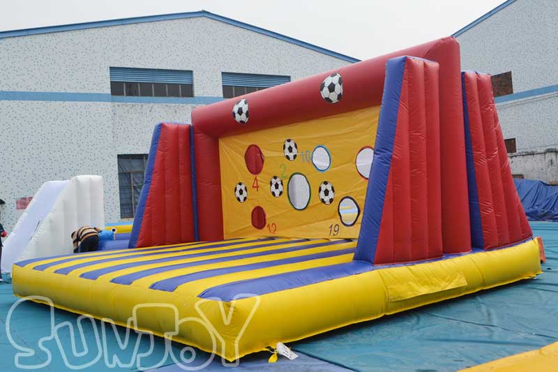 side view of inflatable soccer wall