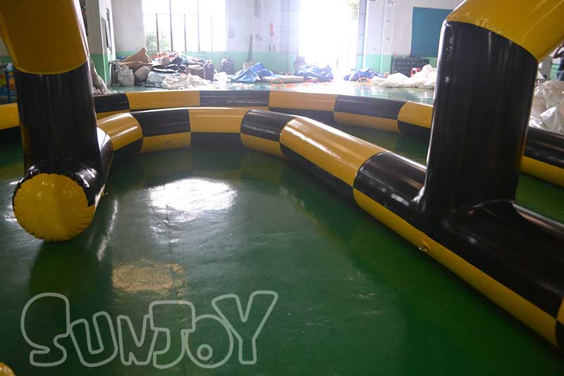 yellow black inflatable race track details 3