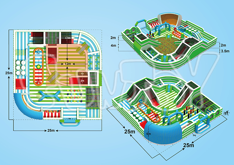 all-round inflatable playground design drawing