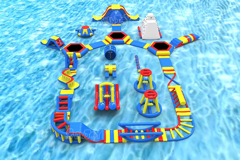 small inflatable water park left side