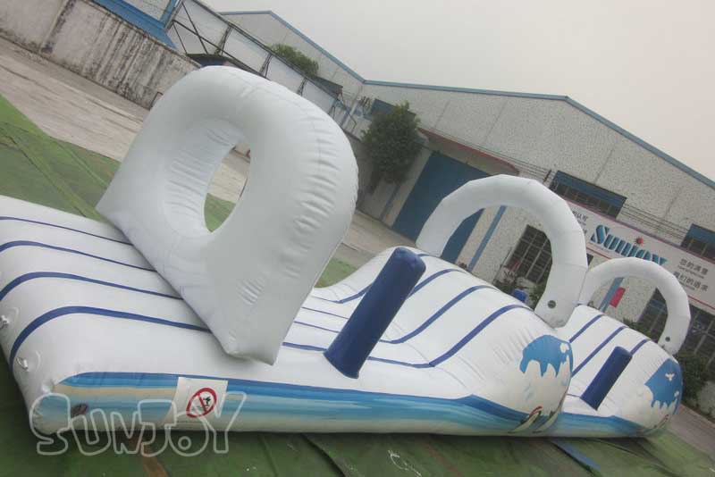 start side of floating slide obstacle course