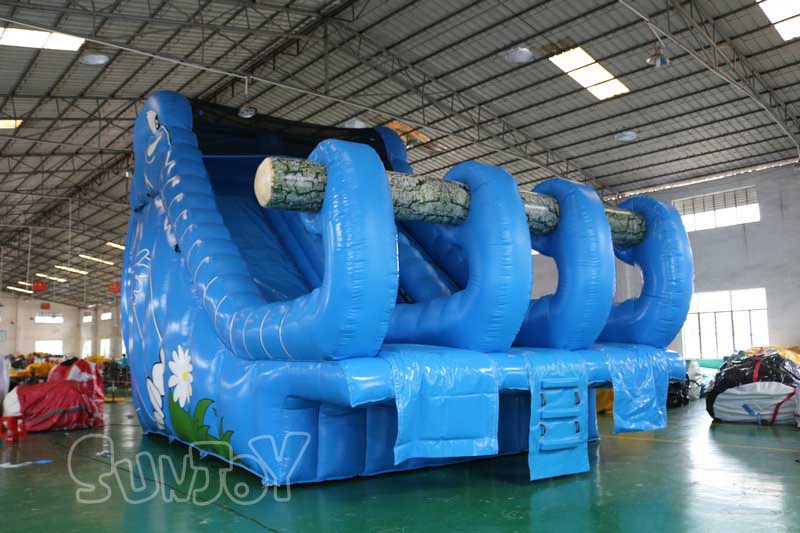 blue elephant inflatable water slide
