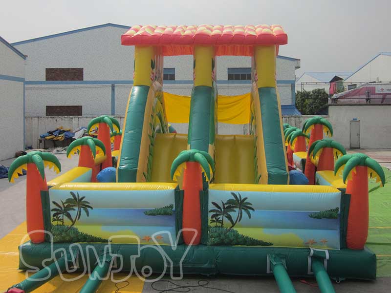 monkey inflatable park back side