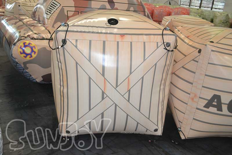 wooden box inflatable bunker