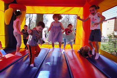 kids on bounce house