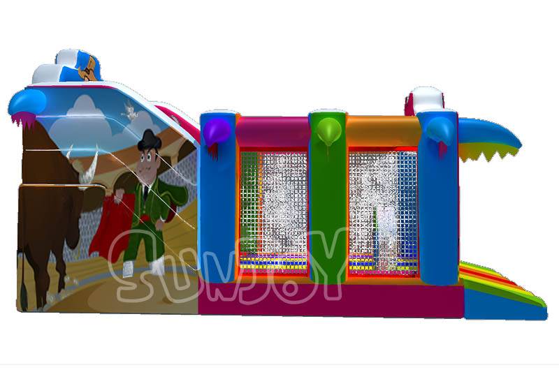 bullfighting inflatable bouncer side view