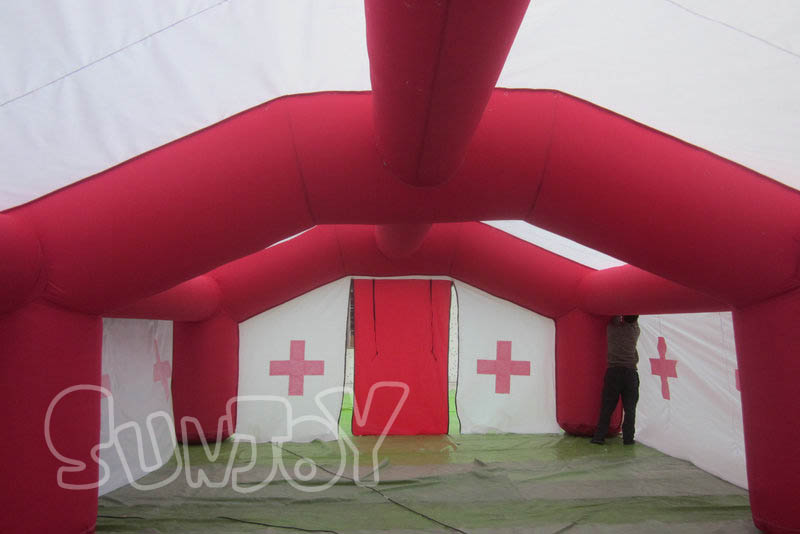 inflatable hospital tent inside structure