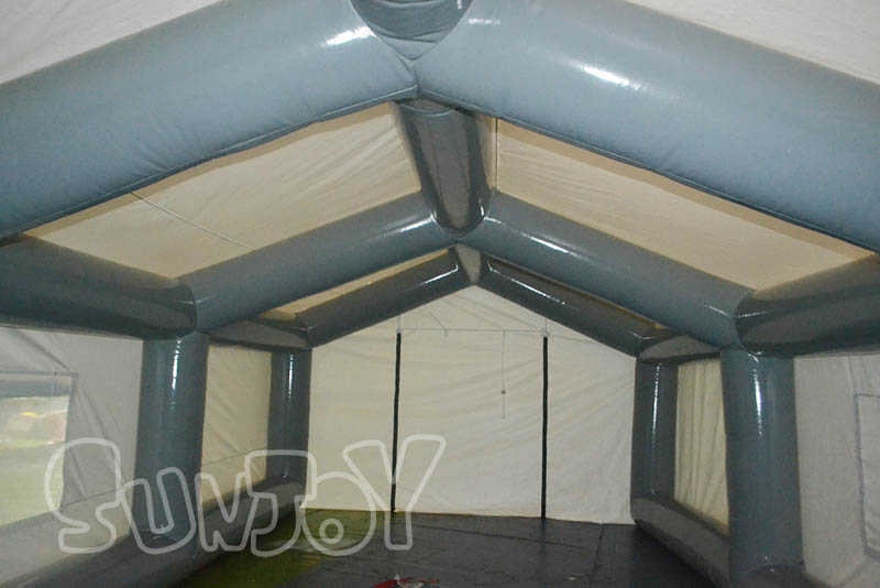 inflatable tent inside structure