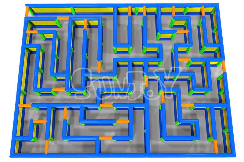 big inflatable maze top view