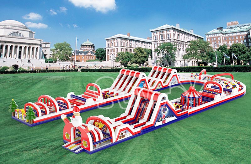 Christmas inflatable obstacle course new design