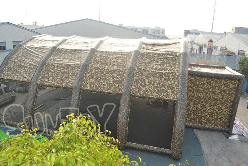 camouflage tent front part