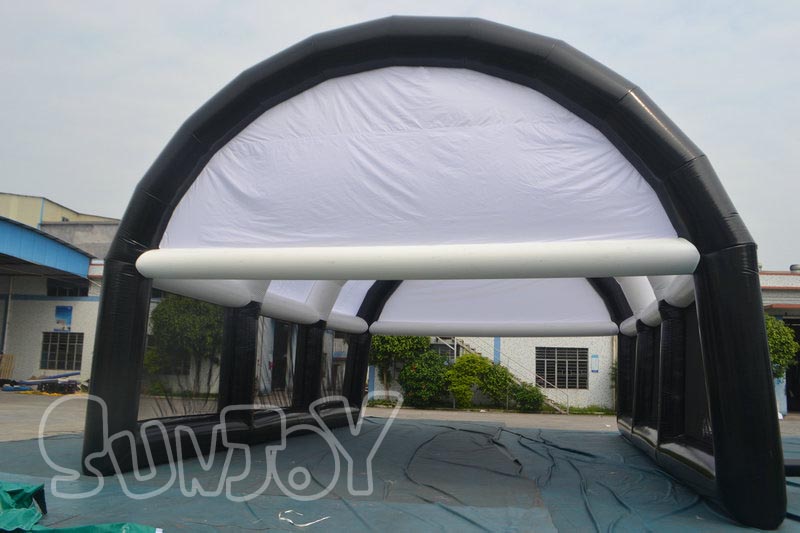 arched tent outside surface