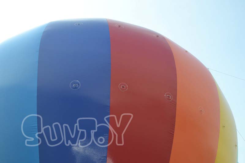 rainbow inflatable balloon tying D-rings