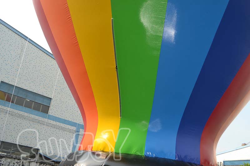 rainbow inflatable balloon deflation zipper