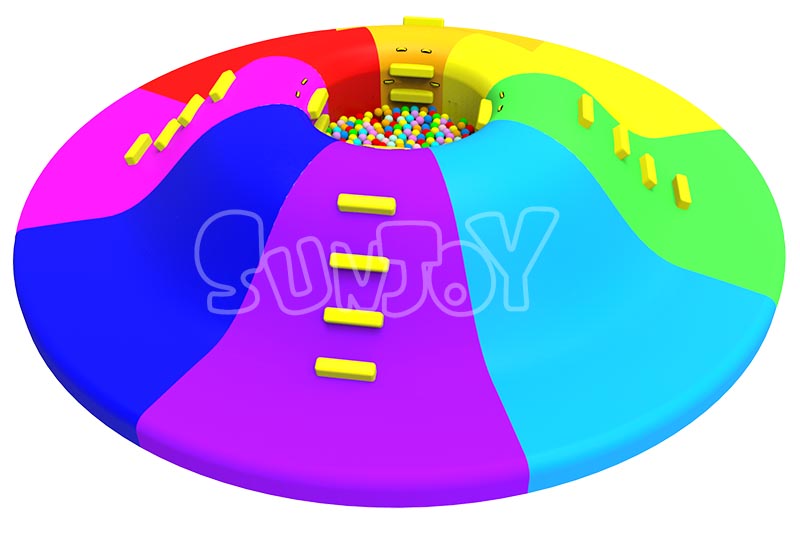 colorful ball pit inflatable slide for kids