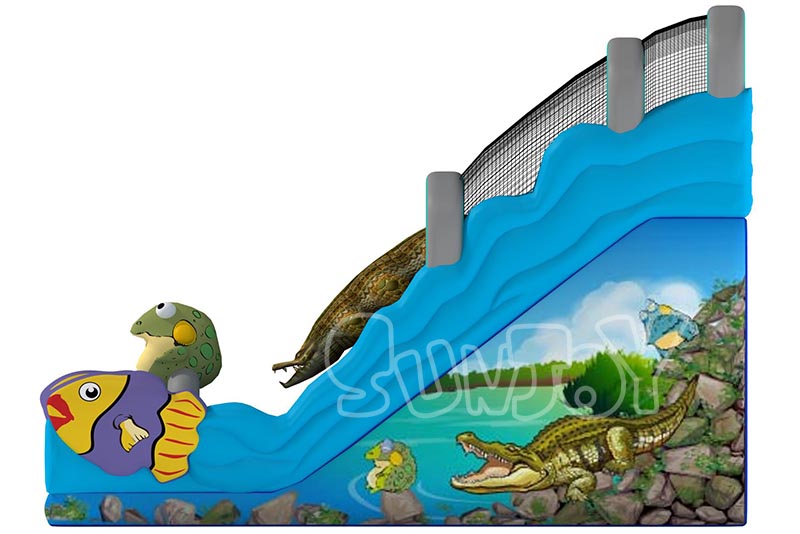 crocodile hunting inflatable slide right side