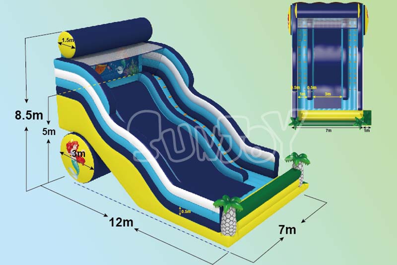 mermaid slide configuration size