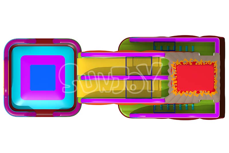 volcano inflatable slide top view