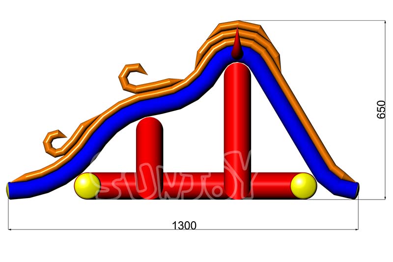 21' inflatable slide side view