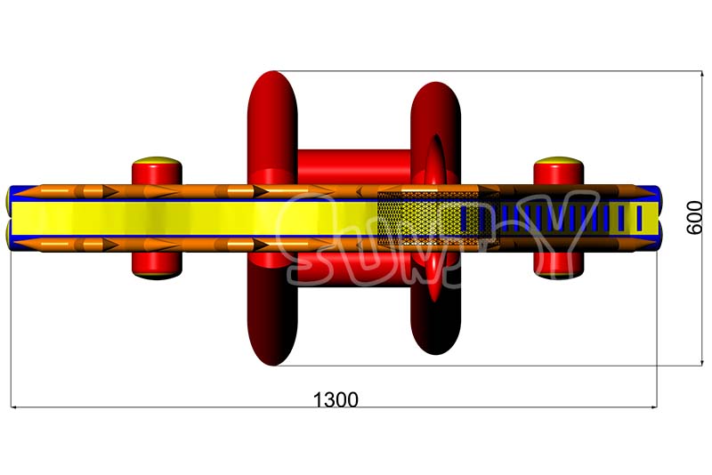 21' inflatable slide top view