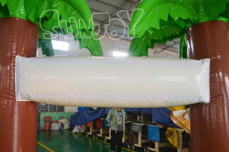 small palm tree arch Velcro banner area