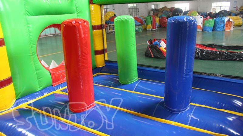 pillars in the bouncing area