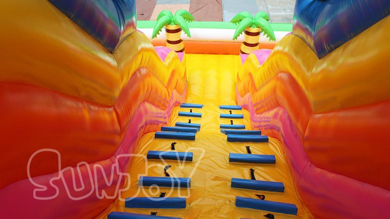 colorful inflatable dry slide climbing