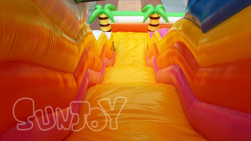colorful inflatable dry slide sliding