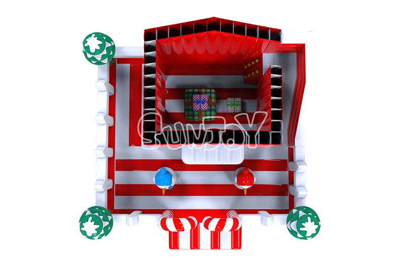 Christmas inflatable bouncer top view