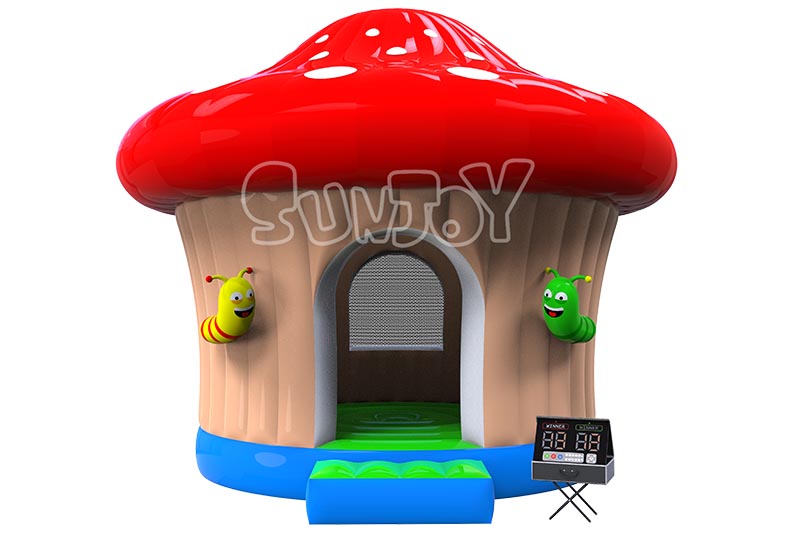 mushroom interactive bounce house front