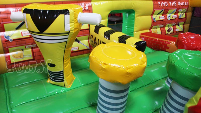 little builder inflatable playground details 2