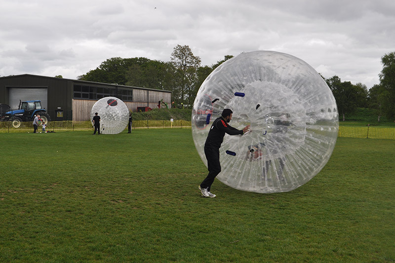 zorbing on playground