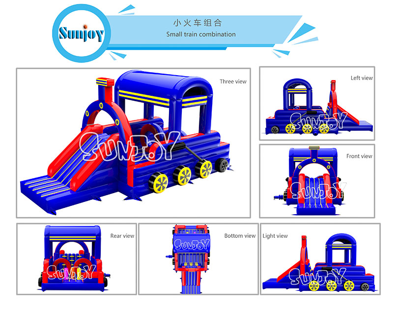 small train inflatable combo new design