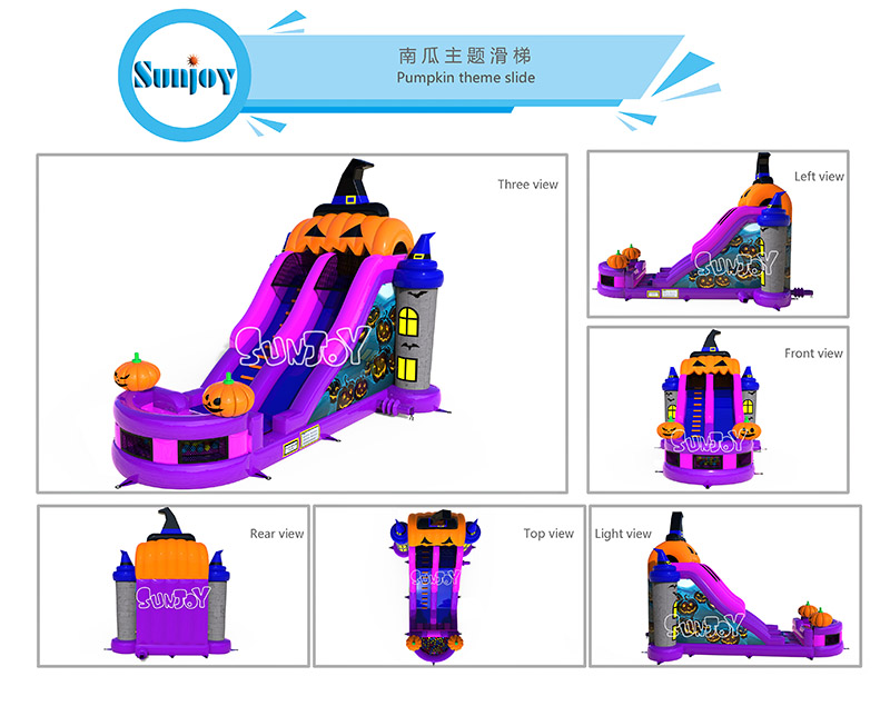 22 feet pumpkin inflatable slide design